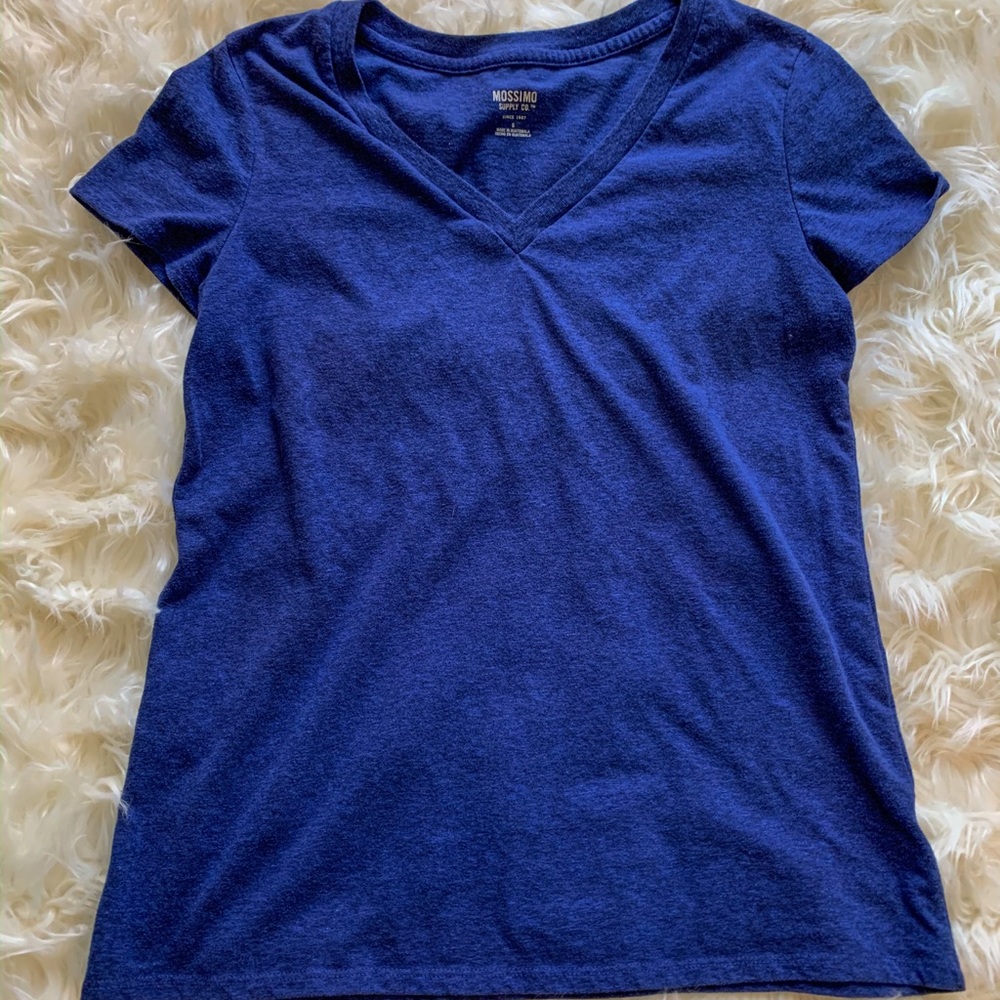 Mossimo Blue V Neck Tee